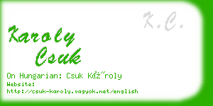 karoly csuk business card